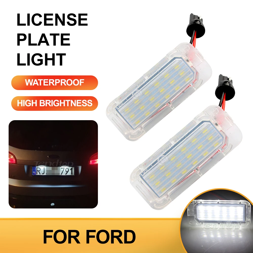 

СВЕТОДИОДНЫЕ Лампы Canbus для номерного знака для Ford Focus 5D Fiesta Mondeo MK4 C-Max MK2 S-Max Kuga Galaxy 12 В, белые автомобильные лампы, 2 шт.