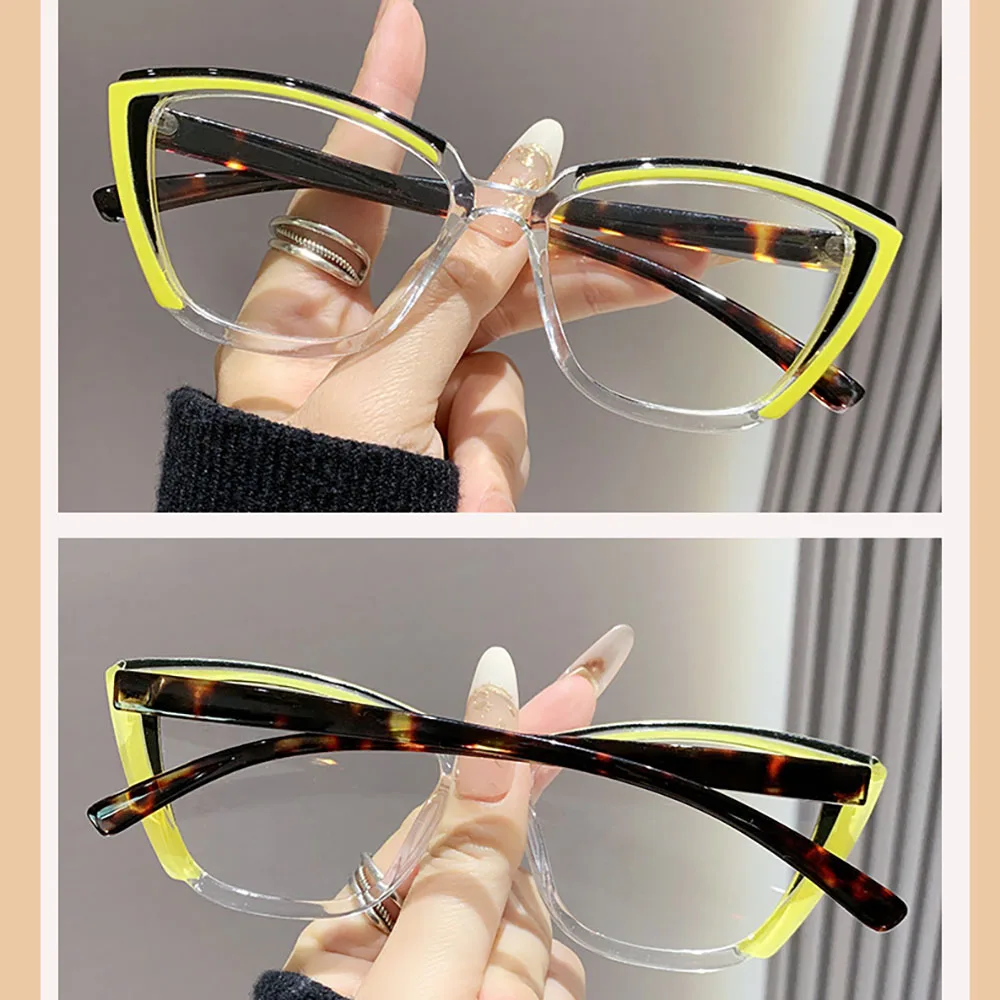 KLASSNUM Mode Cat Eye Lesebrille Plus Frauen Bunte Rahmen Presbyopie Brillen +1,0 1,5 2,0 2,5 3,0 3,5 + 4,0 Klare Gläser – Detail 9