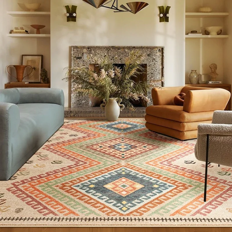 Retro Living Room Carpet Ethnic Style Colorful Bohemian Bedroom Plush Rug Home Fashion Sofa Coffee Table Floor Mats Ковер Tapete