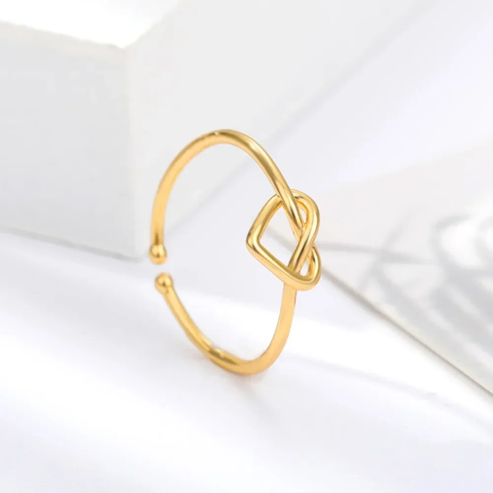 Stainless Steel Rings for Women Gold Color Couple Heart Ring Trend New in Wedding Aesthetic Luxury Jewelry