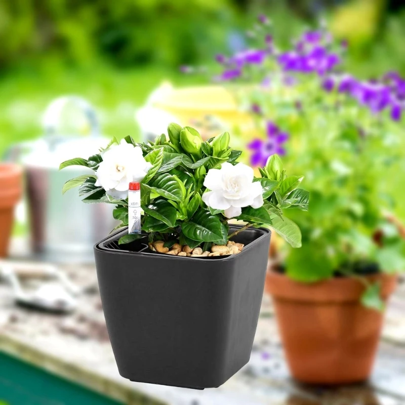 Plant Pots Self Watering Lazy Flower Pots Automatic Planter Automatic Water Absorbing Flowerpot With Water Level Device