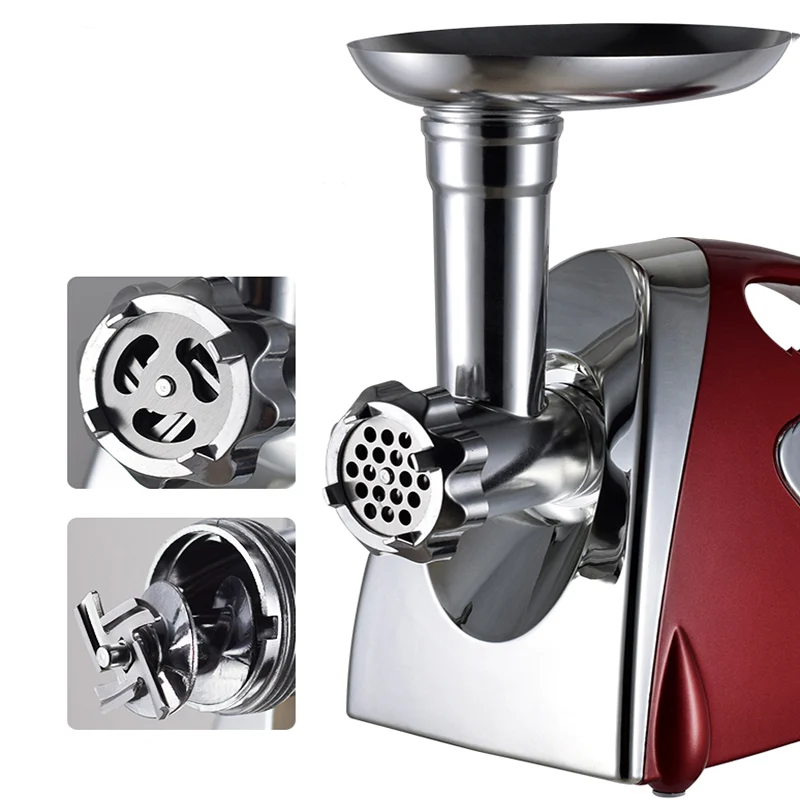Electric Meat Grinders Stainless Steel Housing Heavy Duty Grinder Home Meat Mince Sausage Stuffer Food Processor 4