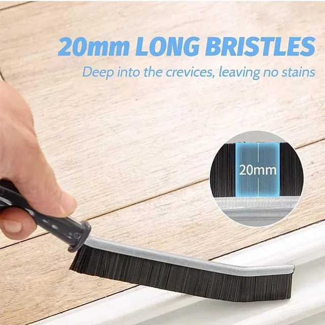 Brosse de nettoyage des fentes, rainure d'angle, brosse de nettoyage des fenêtres, carrelage, brosse à récurer les coulis, toilettes, cuisine, nettoyeur d'angle mort 4