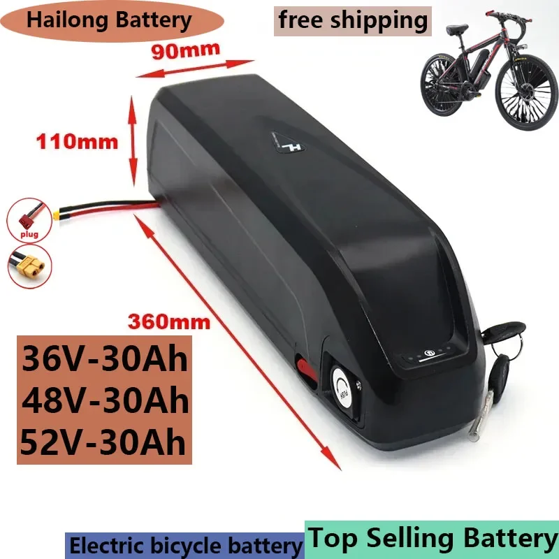 

Bluetooth EBike Battery Hailong 18650 50E M50T 36V 52V 48V 20Ah 25Ah for Bafang Electric Bicycle 1500W 1000W 750W 500W 350W 250W