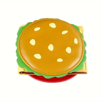 Portafoglio Crab Roe Burger, Portafoglio Hamburger, Portafoglio da uomo e da donna, Portafoglio corto antifurto Rfid, Piccolo fermasoldi