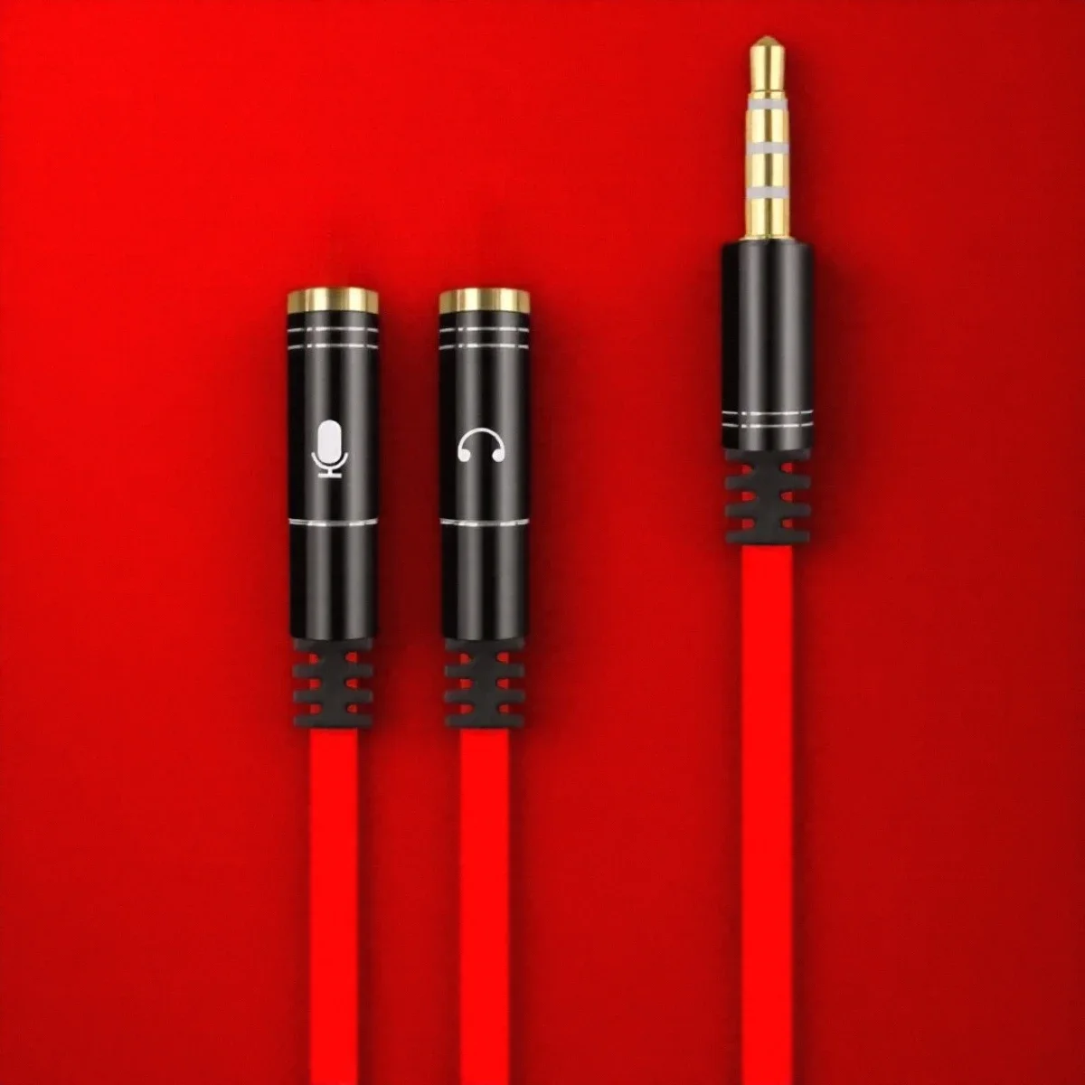 Universal 3.5mm Audio Y Splitter Cable for Dual Headphone and Microphone Use