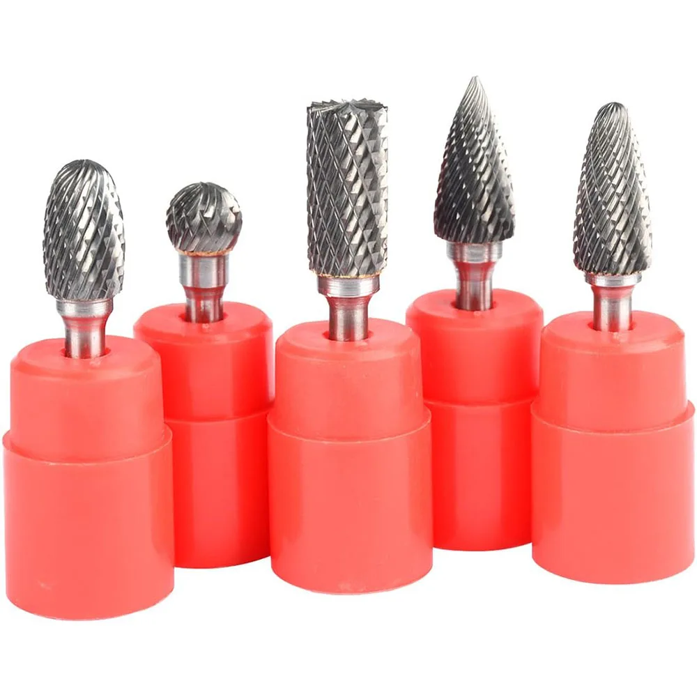 

5Pcs/set 6mm-12mm Tungsten Carbide Burr Bit CNC Engraving 1/4" Rotary Cutter Files Hot Sale