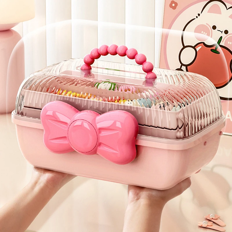 

Multi-layer Hairpin Organizer Cute Girl Jewelry Case Head Rope Headband Display Rack Children's Hair Accessories Storage Box