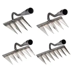 Garden Weeding Hoe Rake Farm Tool Weeding Remover Artifact Agricultural Tools Tooth Nail Harrow Metal Harrow Gardening Tools