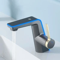 High-end Temperature Display Basin Faucet LED Light 2 Modes Sprayer Hot Cold Water Sink Mixer Wash Tap Single Hole For Bathroom 2