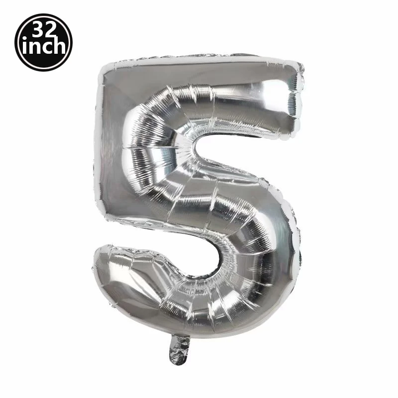 Multi Color Large Number 5 Balloon 32Inch 6