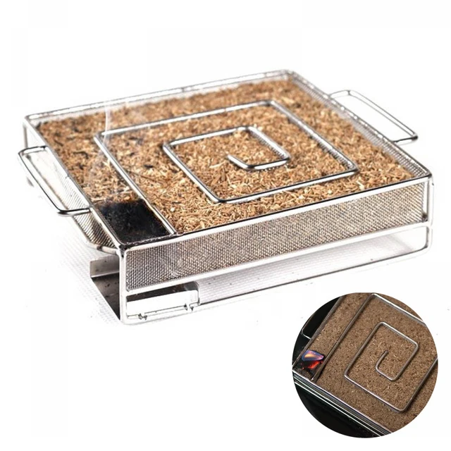 Rozsdamentes Acél Hideg Füstgenerátor Kerek Füstkosár Kültéri Barbecue Faszén Fűszer Állvány Éget Főzés Bbq Szerszámok - Image 5
