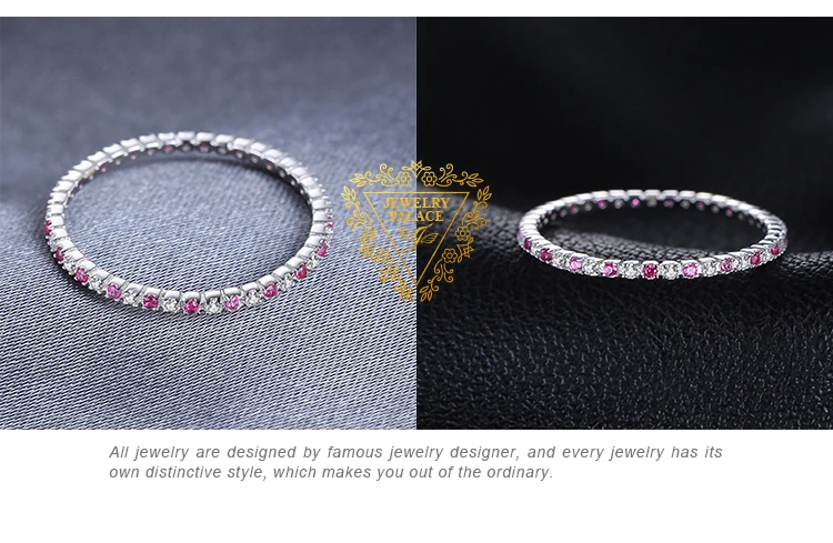 JewelryPalace Erstellt Blau Spinell Rot Rubin 925 Sterling Silber Hochzeit Band Ring für Frauen Engagement Party Geschenk Edlen Schmuck – Detail 9