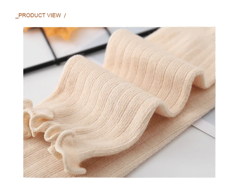 3 paare/los Babys ocken Jungen Mädchen kniehohe Kinder Rüschen feste Baumwolle lange Socken Säugling Neugeborene Sommer kinder Rüschen süße Socken – Detail 14