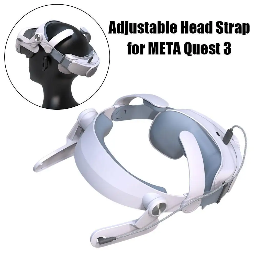 

Adjustable Head Strap For Meta Quest 3 Upgrades Elite Headband Alternative Head Strap 5000mAh Battery VR Accessories New