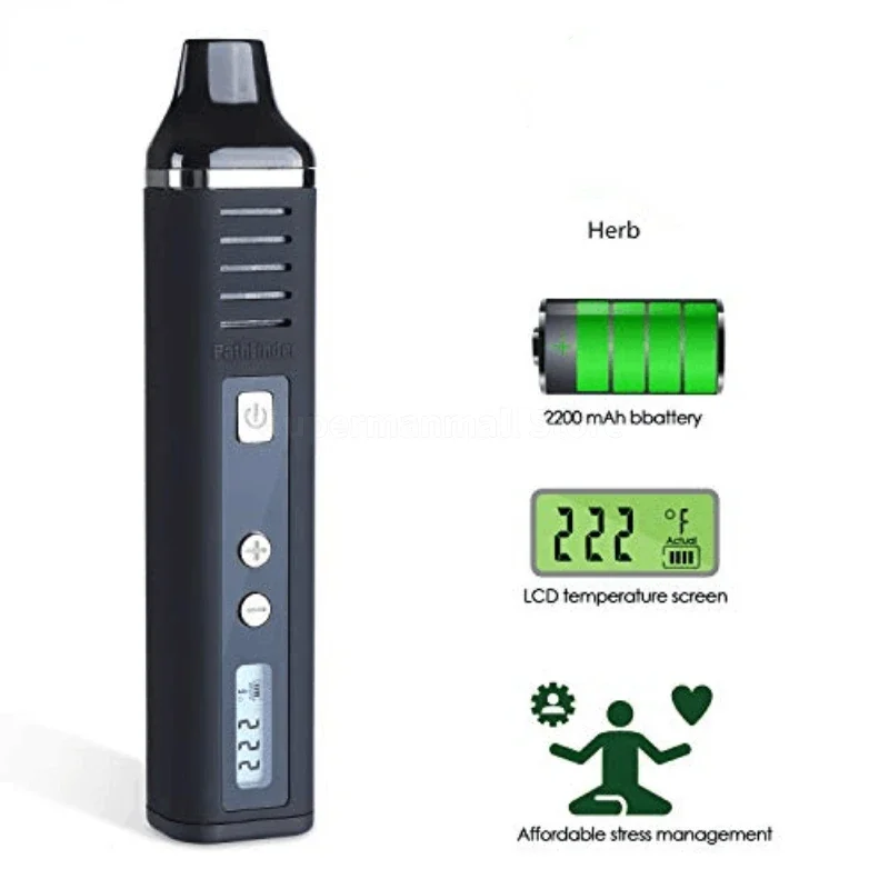 Hugo Vapor Pathfinder V2 Dry Herb Wax Kit 2200mAh Pathfinder II Vape Pen LCD Screen Electronic Cigarette Vaporizer pen vs Nokiva