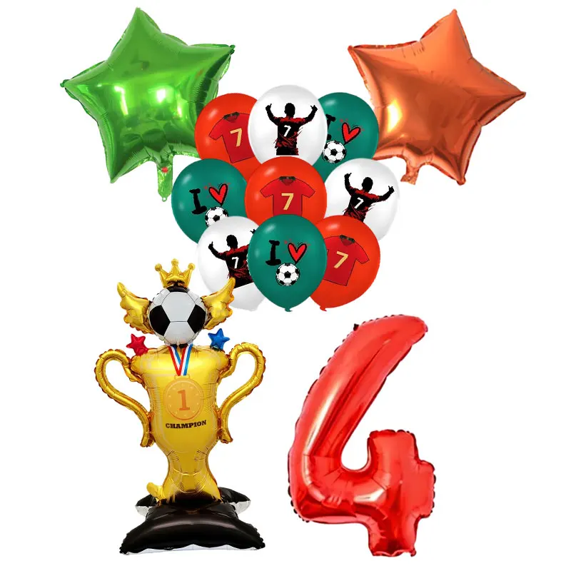 Fußball-Geburtstagsdekoration Fußball-Sport-Thema Tischgeschirr Becher Teller Luftballons Hintergrundbanner Geschenktüten Kinder-Geschenk Partyzubehör – Detail 34