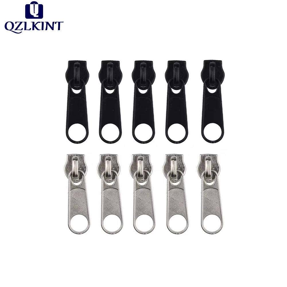 Zipper Repair Kit 5-piece #3 #5 #8 #10 Metal Zipper Slider Replacement for Garment Bags