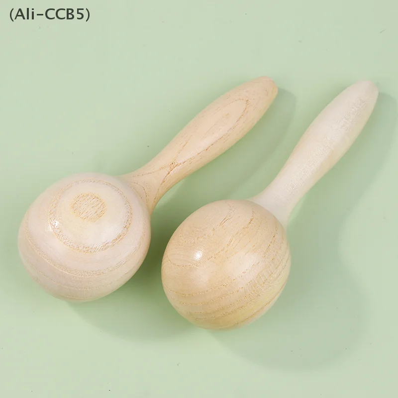 2Pcs Wooden Sand Hammer Maracas Rhythmic Training Orff Musical Instruments for Children