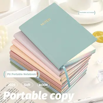 Notebook per studenti alla moda da 160 pagine, diario portatile in pelle PU per la scrittura, taccuino di carta a righe addensato da 4,13x6,22 pollici per ufficio