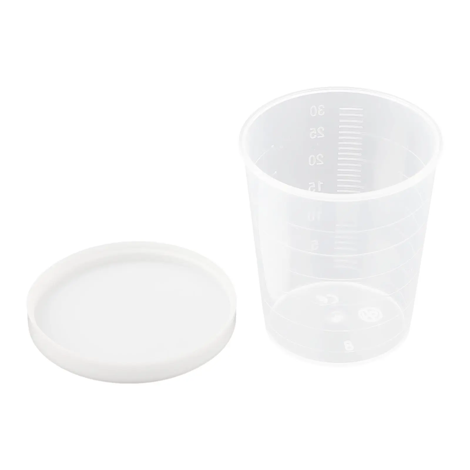 

Clear Medicine Measuring Cup Container Liquid Medicine Plastic Rice With Lid 30ml 40/28mm Graduated High Quality New