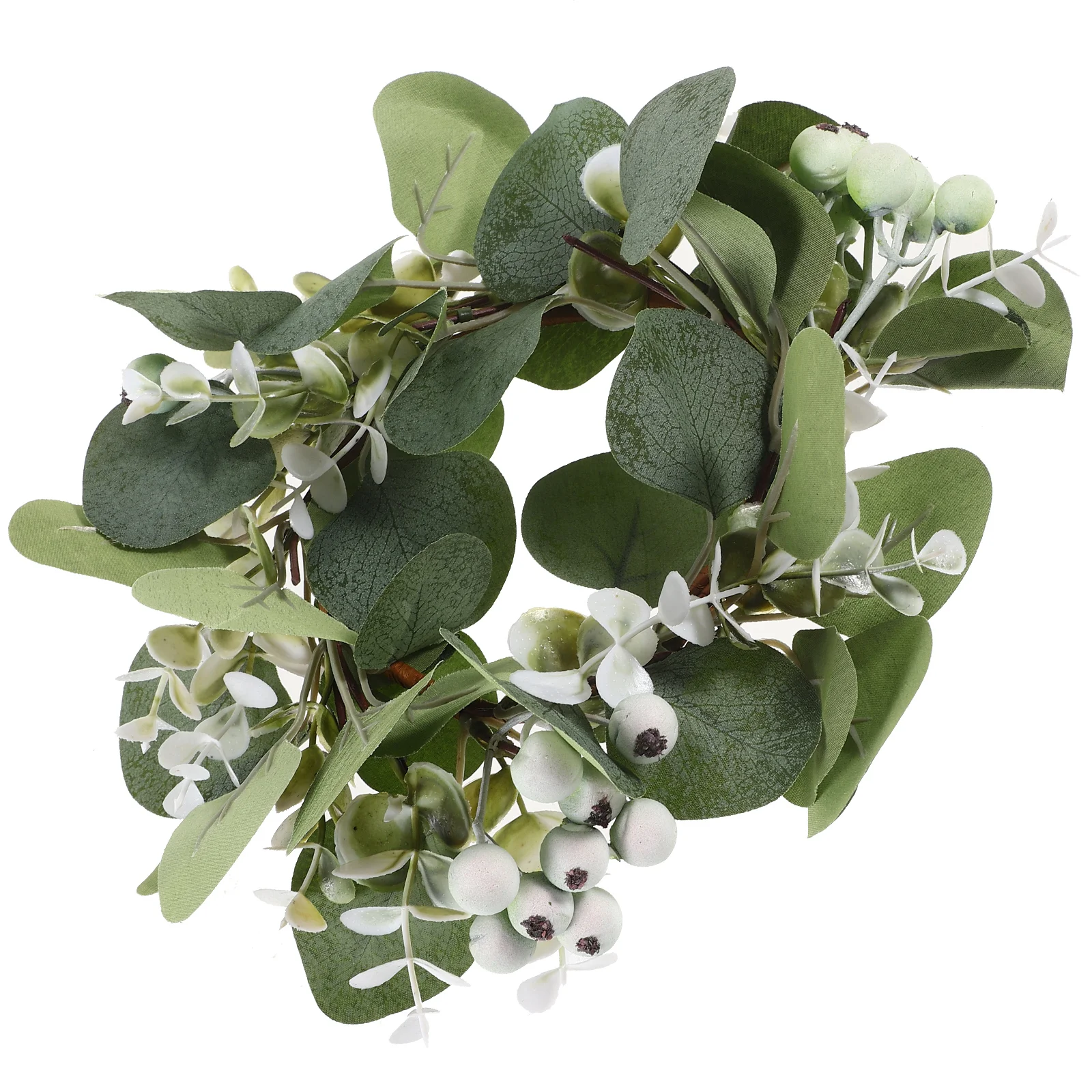 

Harvest Festival Ring Nordic Simulated Eucalyptus Leaf Berry Rings For Pillars Wreaths Party Candlesticks