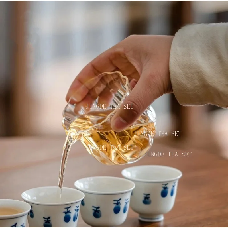 Fairness Cup Transparent Heat-resistant Glass Small Tea Cup Household Chinese Style Handleless Tea Sea Tea Ceremony Accessories