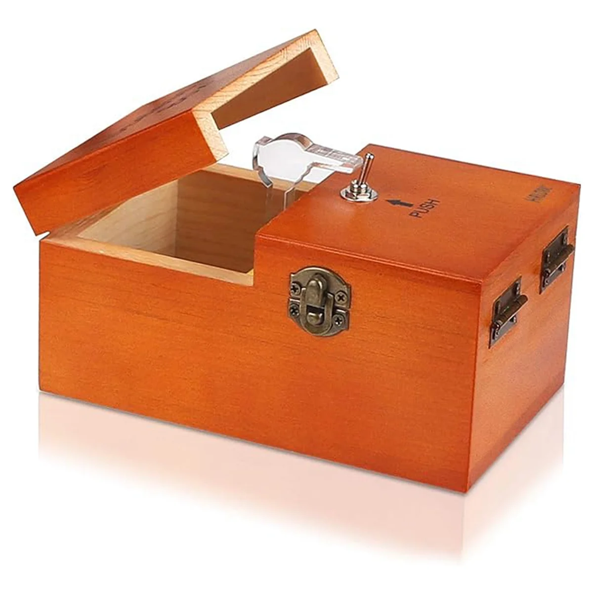 Mystery Surprise Wooden Toy Box - Fully Assembled in Dark Wood Finish