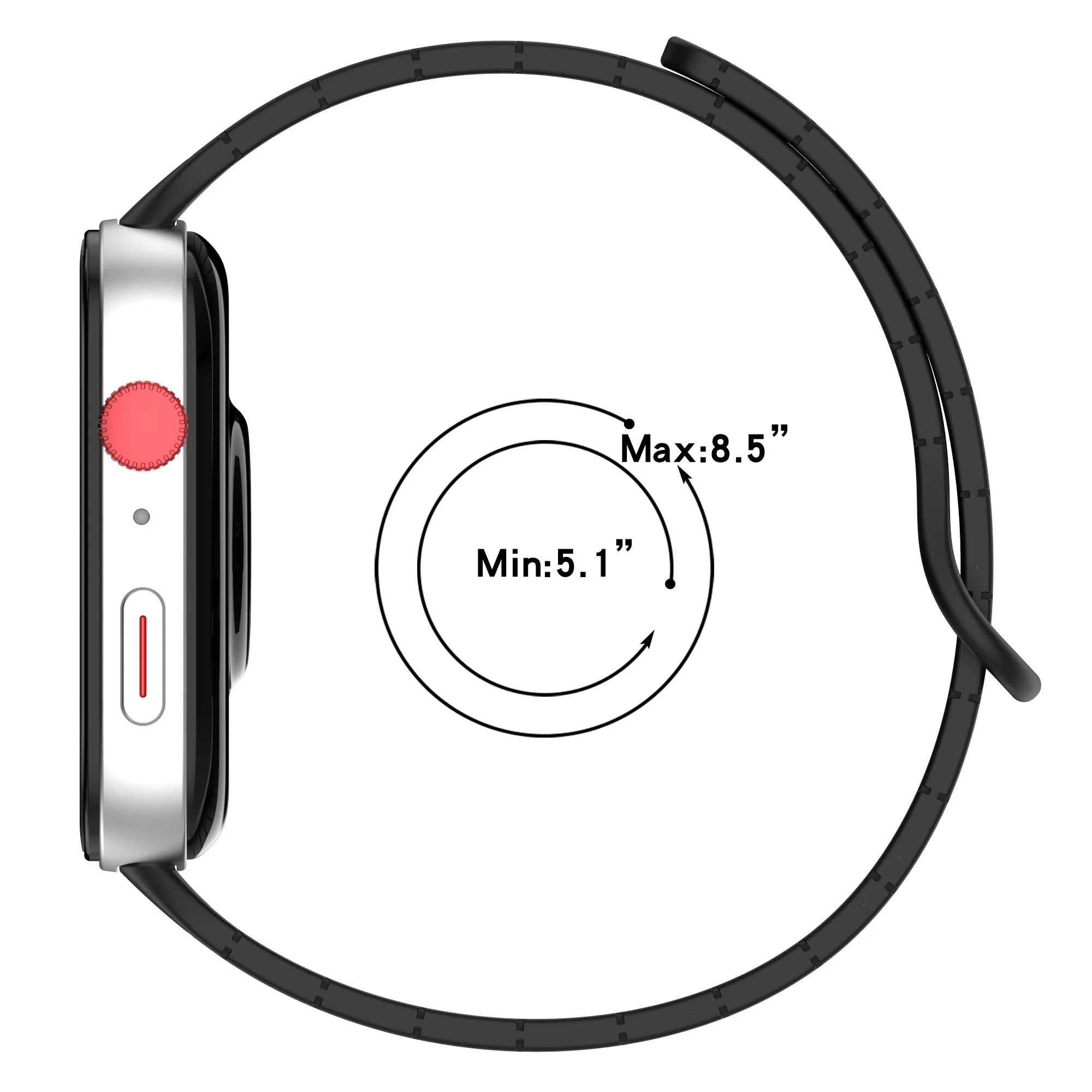 Magnetic Loop Silicone Replacement Strap for Smartwatch - New Bracelet Band Accessory