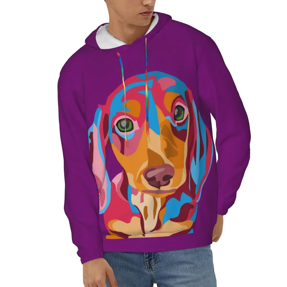 

Толстовка Duchshung мужская с капюшоном, свитшот с рисунком собаки, худи, пуловер в стиле хип-хоп, Осень-зима