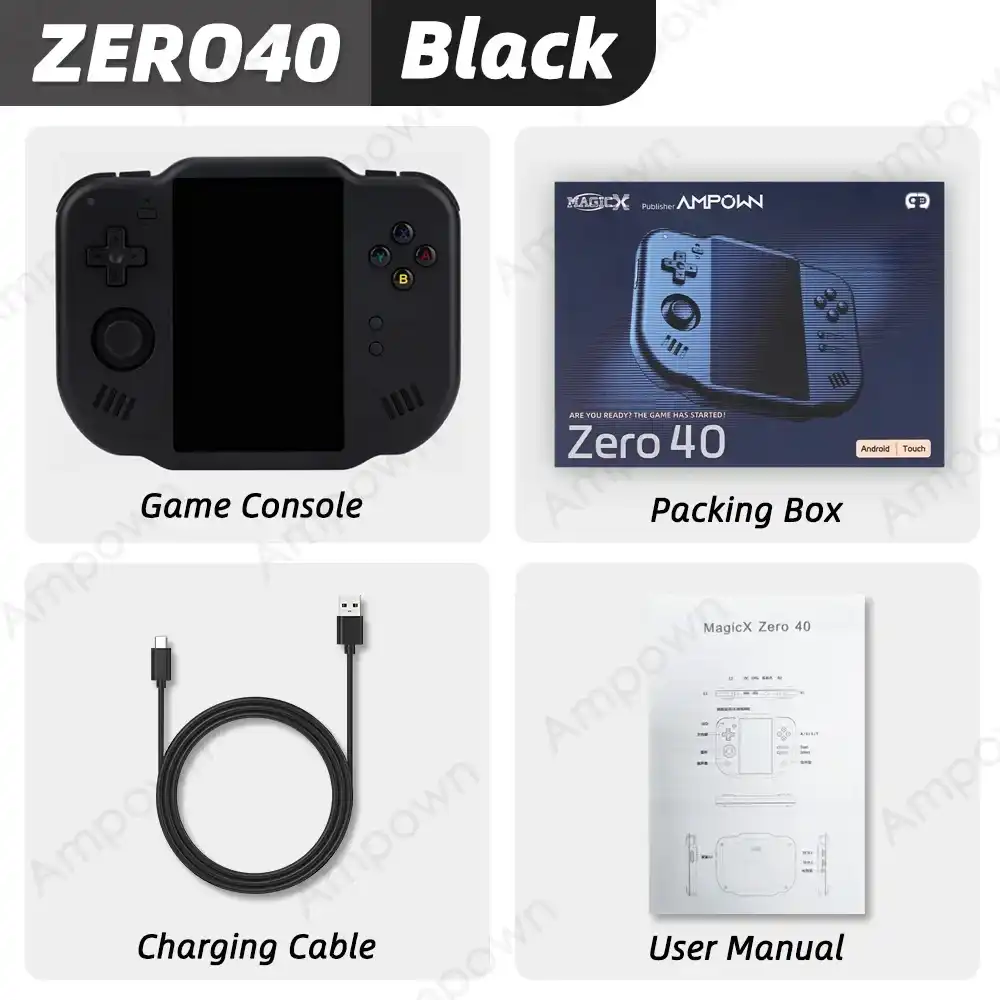 AMPOWN ZERO 40 Handheld Game Console 4'' IPS Multi-touch Screen