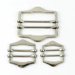 4PCS Metal Double Pin Slider Hook Webbing Adjustment Clasps - 2.5CM (Silver)
