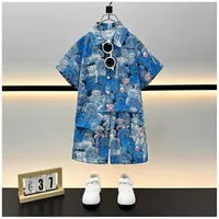 Ensemble de vêtements d'été 2 pièces pour bébés garçons, T-shirts + shorts à motifs de dessins animés, tenues de plage, survêtements pour enfants, costumes de vacances 5