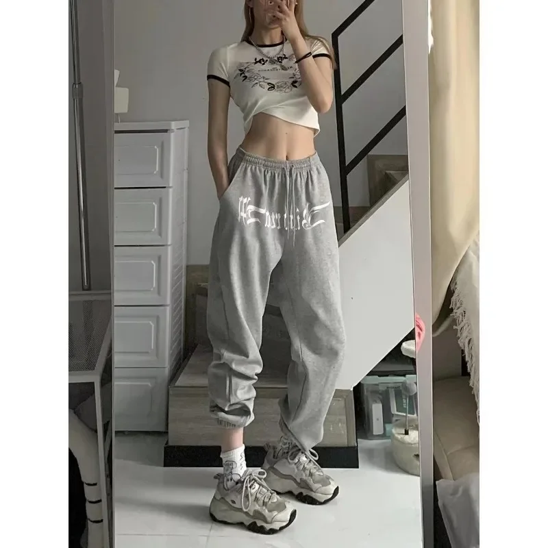 

Deeptown Autumn Grey Sweatpants Hippie Women's Harem Pants Korean Style Classic Trousers Streetwear Loose Casual Female Fashion