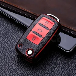 Premium TPU Car Key Case Cover (3button red cover)