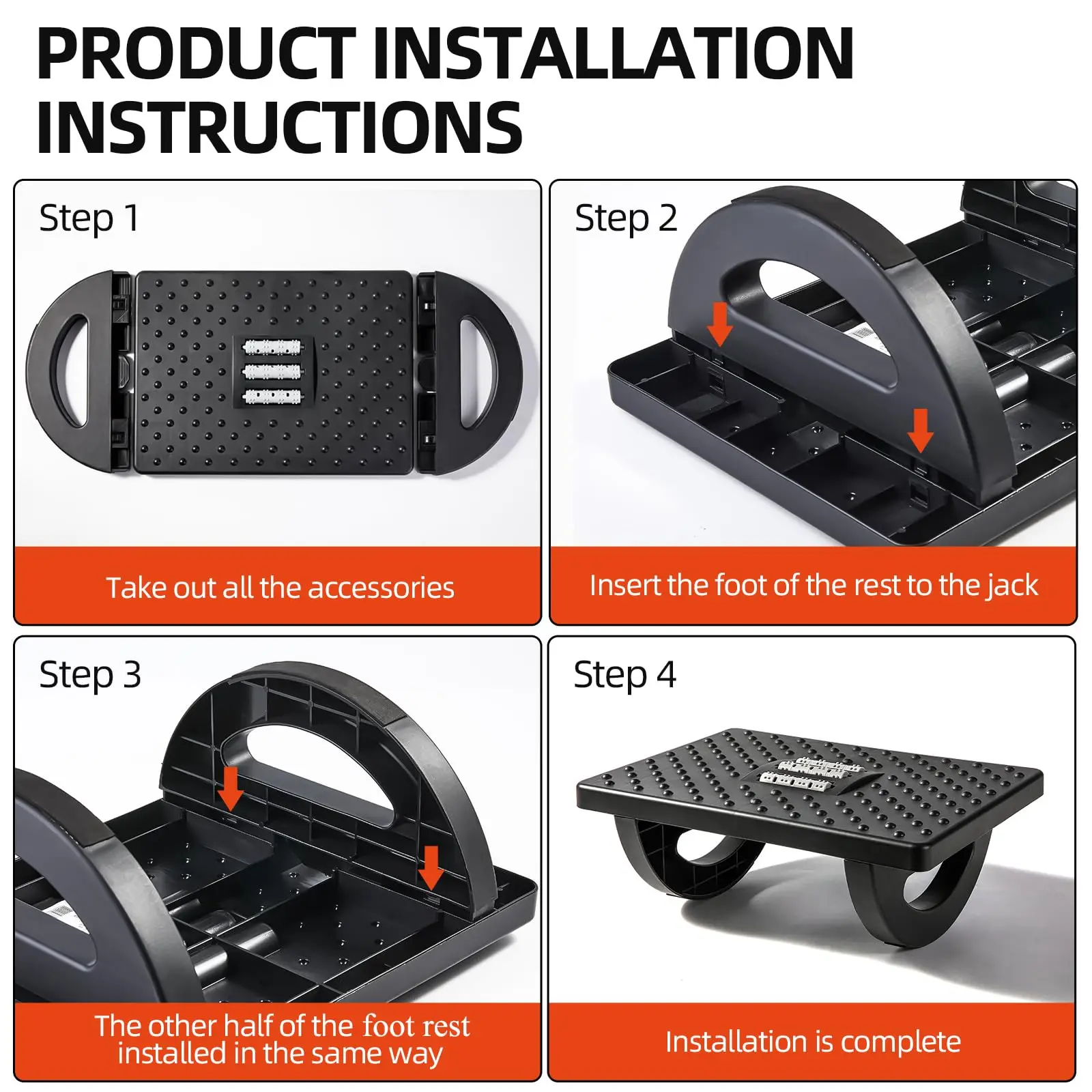 Adjustable Foot Rest Under Desk Ergonomic Stool Massage for Pressure Relief Portable Footstool Leg Desk