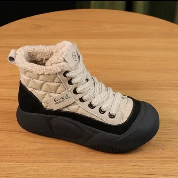 Winter Warmth Soft-Soled Non-Slip Women's Shoes Cashmere Thick-Soled Flats