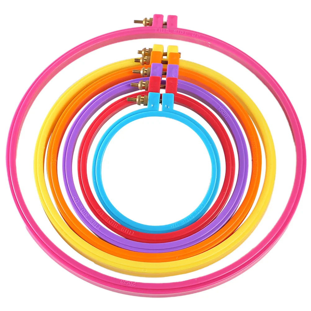 

6 Pcs Mini Embroidery Frame D Rings Round Racks Crafts Cross Stitch Circle Imitation Bamboo