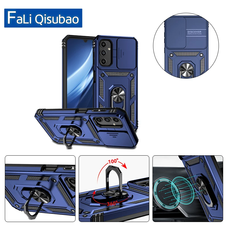 Per Samsung Galaxya55 A54 A53 A52 A35 A53 A52 A42 A34 A33 A32 5G Custodia Anello Supporto Armatura Antiurto Coque Lide Lens Protect Cover