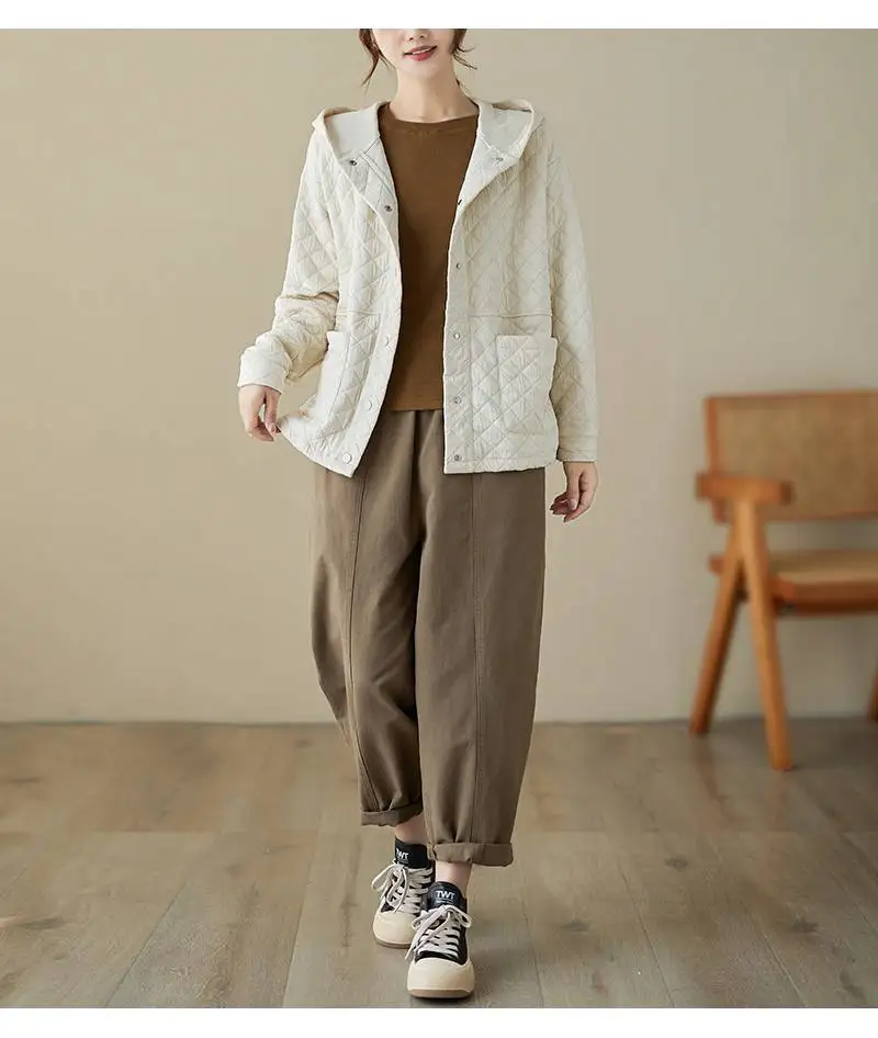 Johnature Casual Splicing Long Sleeves Pocket Baseball Uniforms 2025 Autumn And Winter Woman New Korean Loose Cotton Clothing