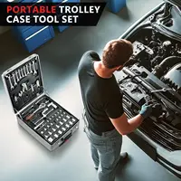 Набор инструментов из 799 шт., набор инструментов для домашнего ремонта с чехлом на тележке, механические ключи, торцевые ручные инструменты для ежедневного использования, ремонт дома, работы — изображение 5