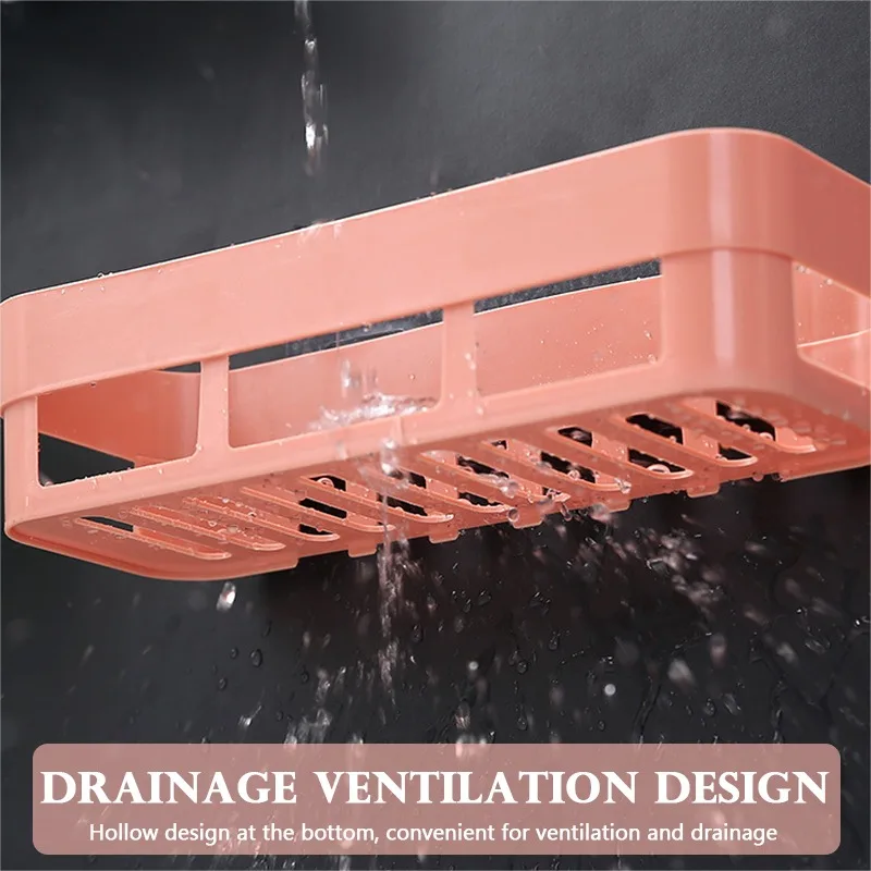 Bathroom Shelf Organizer Toilet Adhesive Shampoo Gel Storage Basket  Decoration Bathroom Corner Shower Shelf Rack Accessories 6