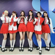  K-pop IVE Korean Women Jazz Vest Blazers Shirt Dancer Outfit Summer Festival Clothing Concert A-Line Pleated Skirt Stage Costume 