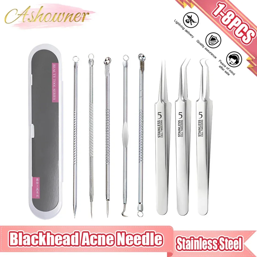 Blackhead Acne Needle Cell Pimples Blackhead Clip Tweezers Black Head Comedone Acne Blemish Extractor Beauty Face Skin Care Tool