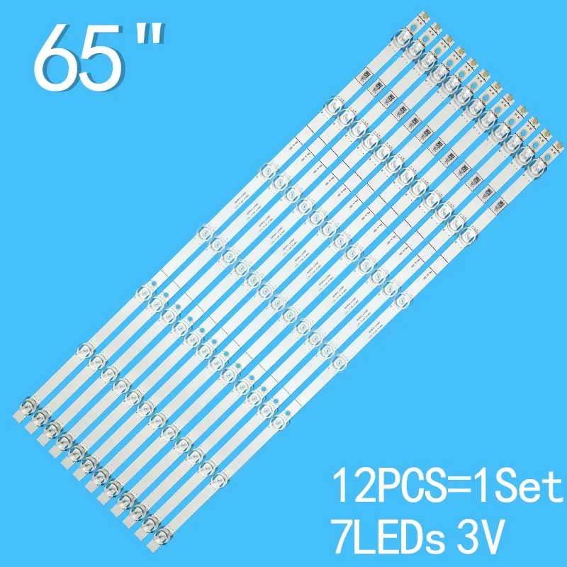 12PCS LED backlight strip for 65 inch 7 lamp square lens CRH-BX65S1U523030T100791N LB65077T HE659ZF E469119 LB6507T 32 inch for general changhong hisense new lcd tv backlight lens led strip 3v 6v 100%new