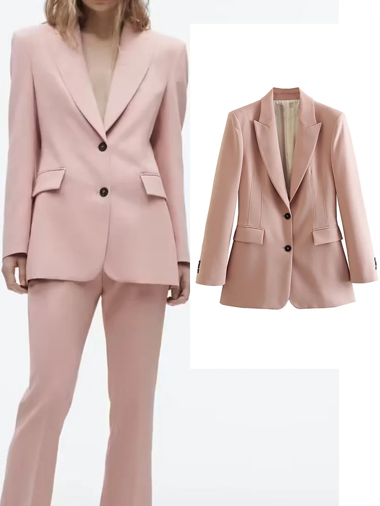 

2023 Women Spring Blazers Suit Coats Casual Solid Slim Single Breasted Female Elegant OL Blazer Outerwear Clothing