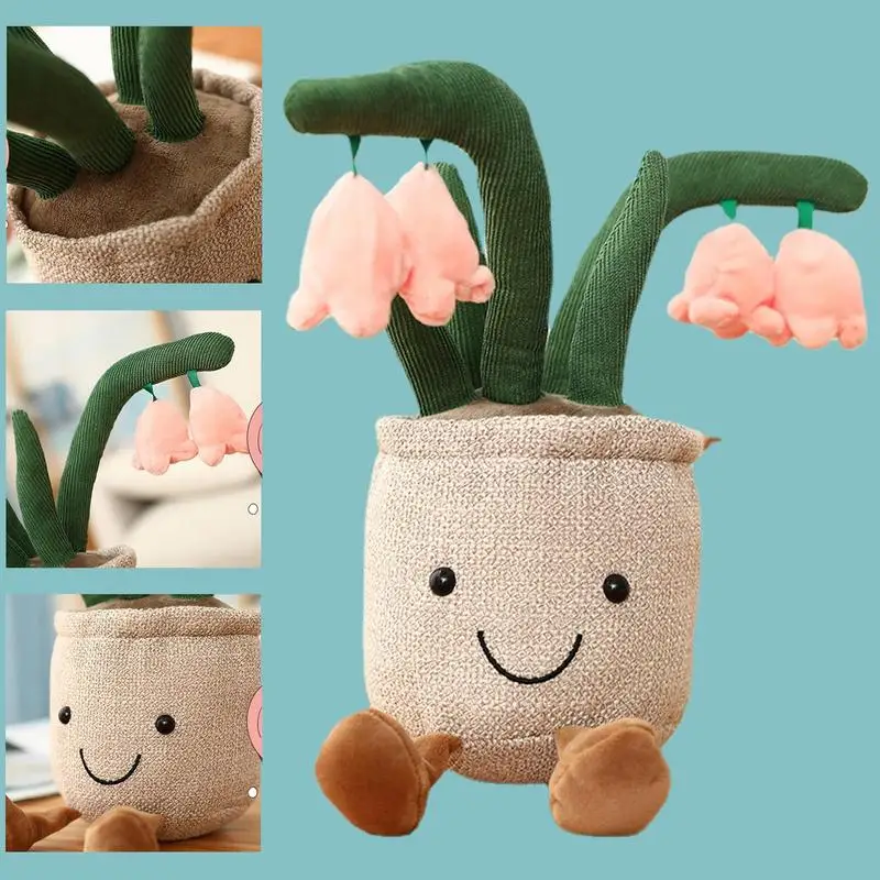 

Life Like Succulent Plants Plush Potted Flower Cactus Stuffed Toys Bluebell Stuffed Flower Pot For Bookshelf Home Living Room