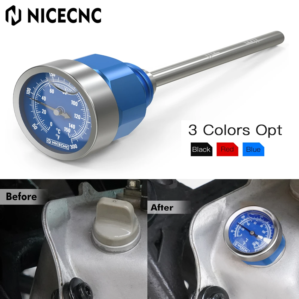 Nicecnc Oil Dipstick W/ Temperature Gauge For Yamaha Raptor 700 700r
