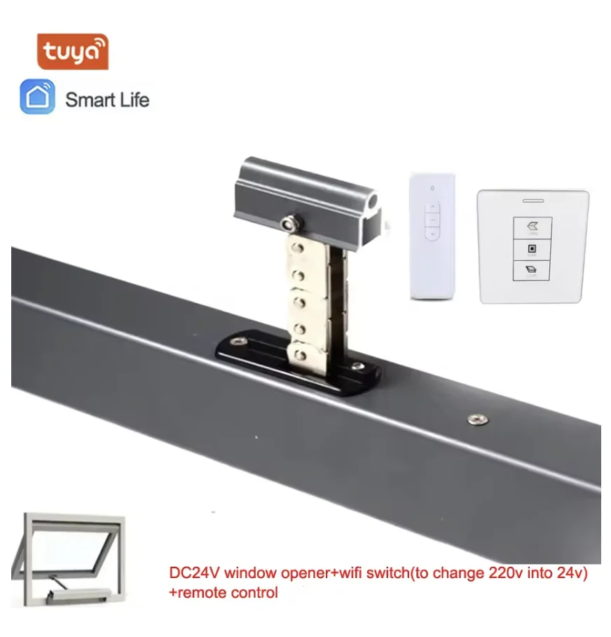 Light Black DC 24v 500mm 600mm 800mm Electric Window Opener Smart Home