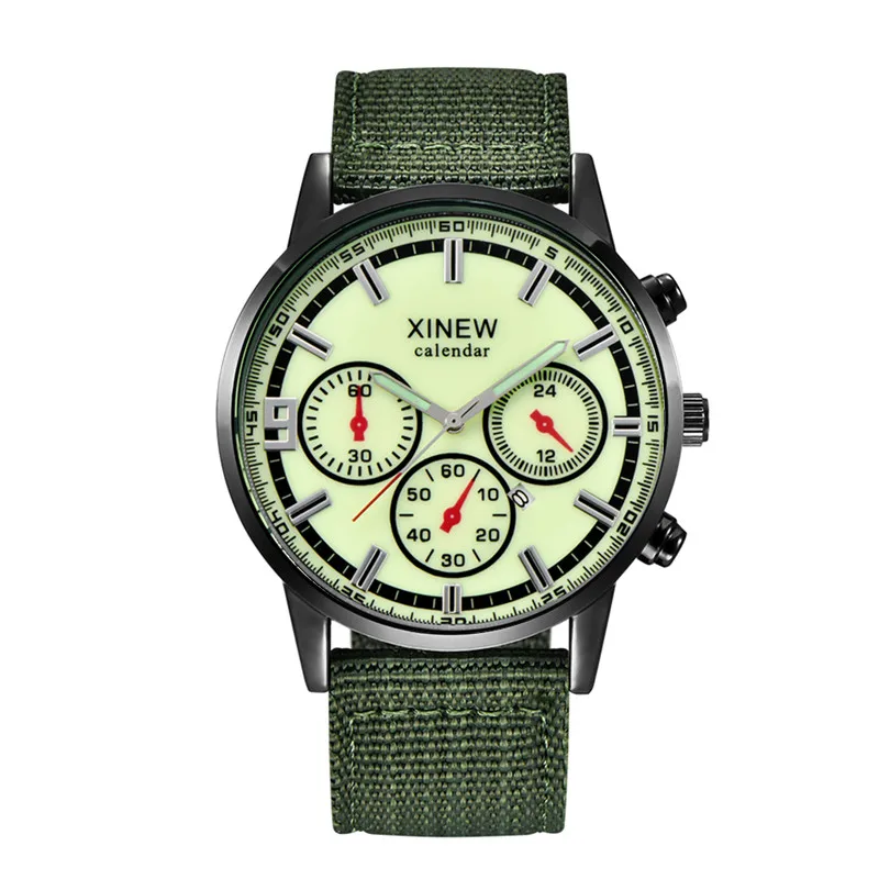 Original XINEW Brand Cheap Watches For Men Students Fashion Nylon Band Military Sports Date Quartz Watch Relogio Masculino 2024